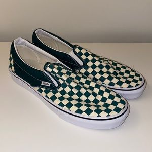 green checkered slip-on